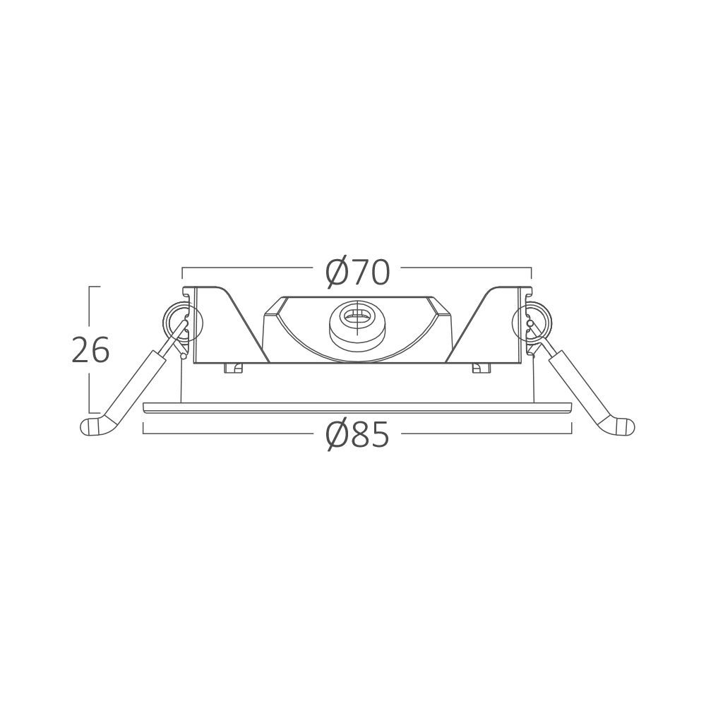 Braytrn Ultraslim LED Einbaupanel Spot 4W Ø68mm Rund Dimmbar 3 Lichtfarben 3000K 4000K 6500K 280lm 230V Deckenleuchte Einbaustrahler Flach 26mm Einbautiefe Weiß Panellampe für Wohnzimmer Büro Flur – Ansicht 8