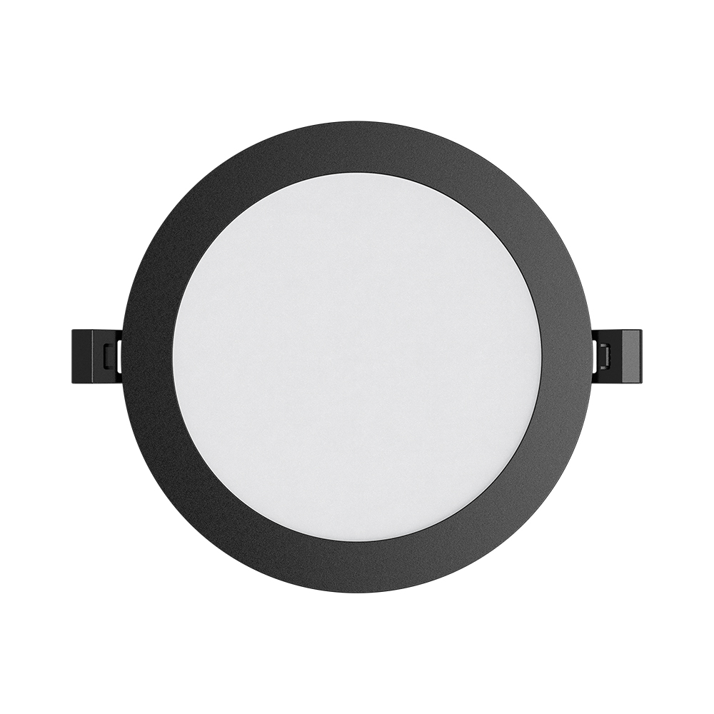 Braytron Ultraslim schwarz LED Einbaupanel Spot 12W Ø170mm Rund Dimmbar 3 Lichtfarben 3000K 4000K 6500K 1120lm 230V Deckenleuchte Einbaustrahler Flach 26mm Einbautiefe Panellampe für Wohnzimmer Büro – Ansicht 4