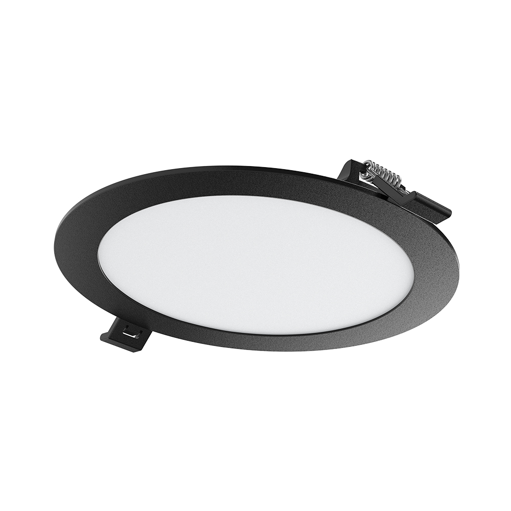 Braytron Ultraslim schwarz LED Einbaupanel Spot 12W Ø170mm Rund Dimmbar 3 Lichtfarben 3000K 4000K 6500K 1120lm 230V Deckenleuchte Einbaustrahler Flach 26mm Einbautiefe Panellampe für Wohnzimmer Büro – Ansicht 7