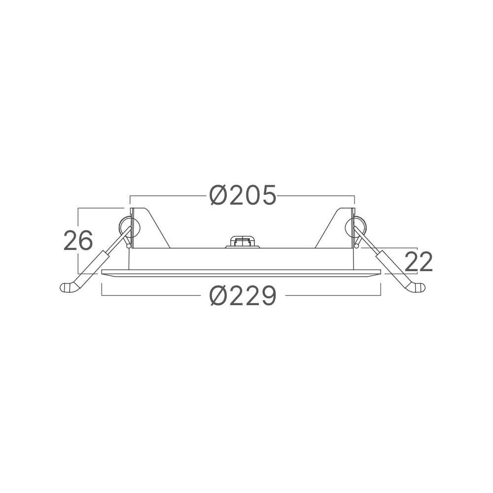 Braytron Ultraslim LED Einbaupanel Spot 18W Ø229 mm Rund Dimmbar 3 Lichtfarben CCT 3000K 4000K 6500K 1800lm 230V Deckenleuchte Einbaustrahler Flach 26mm Einbautiefe Weiß Panellampe für Wohnzimmer Büro – Ansicht 8