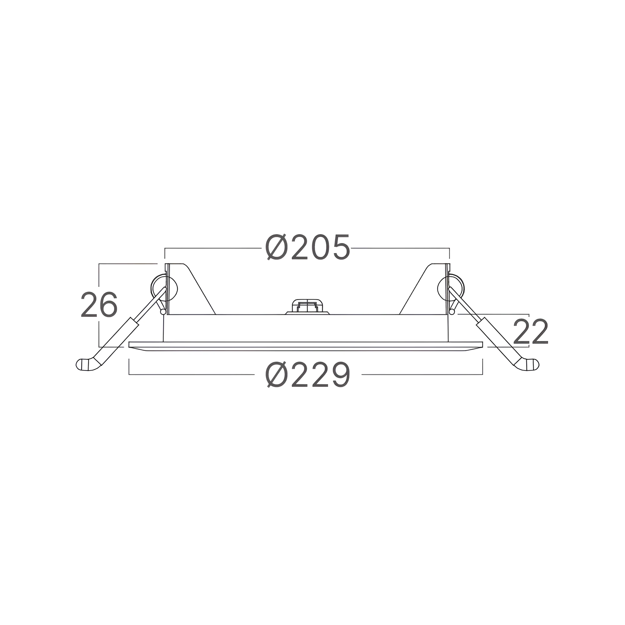 Braytron Ultraslim schwarz LED Einbaupanel Spot 18W Ø229 mm Rund Dimmbar 3 Lichtfarben CCT 3000K 4000K 6500K 1800lm 230V Deckenleuchte Einbaustrahler Flach 26mm Einbautiefe Panellampe für Wohnzimmer Büro – Ansicht 8