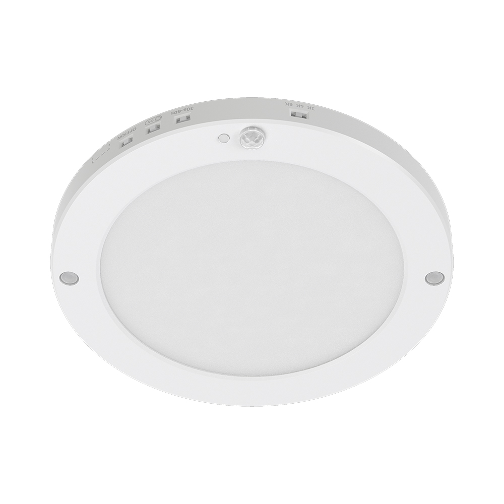Braytron Deckenlampe LED Deckenleuchte mit Bewegungsmelder 18W moderne Deckenlicht 3000K/4000K/6500K schaltbar Lampe mit Bewegungsmelder Innen für Flur Treppe Küche weiß schwarz (Weiß) – Ansicht 4