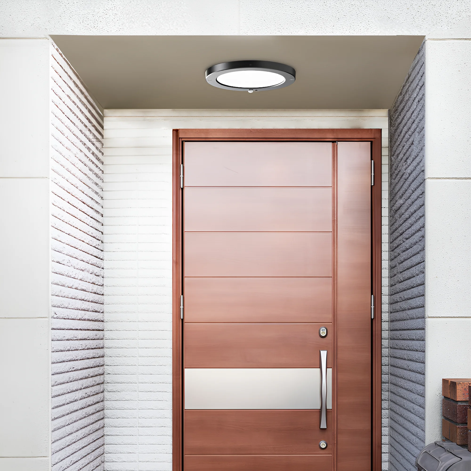 Braytron Deckenlampe LED Deckenleuchte mit Bewegungsmelder 20W moderne Deckenlicht 3000K/4000K/6500K schaltbar Lampe mit Bewegungsmelder Innen für Flur Treppe Küche weiß schwarz (Schwarz) – Ansicht 2