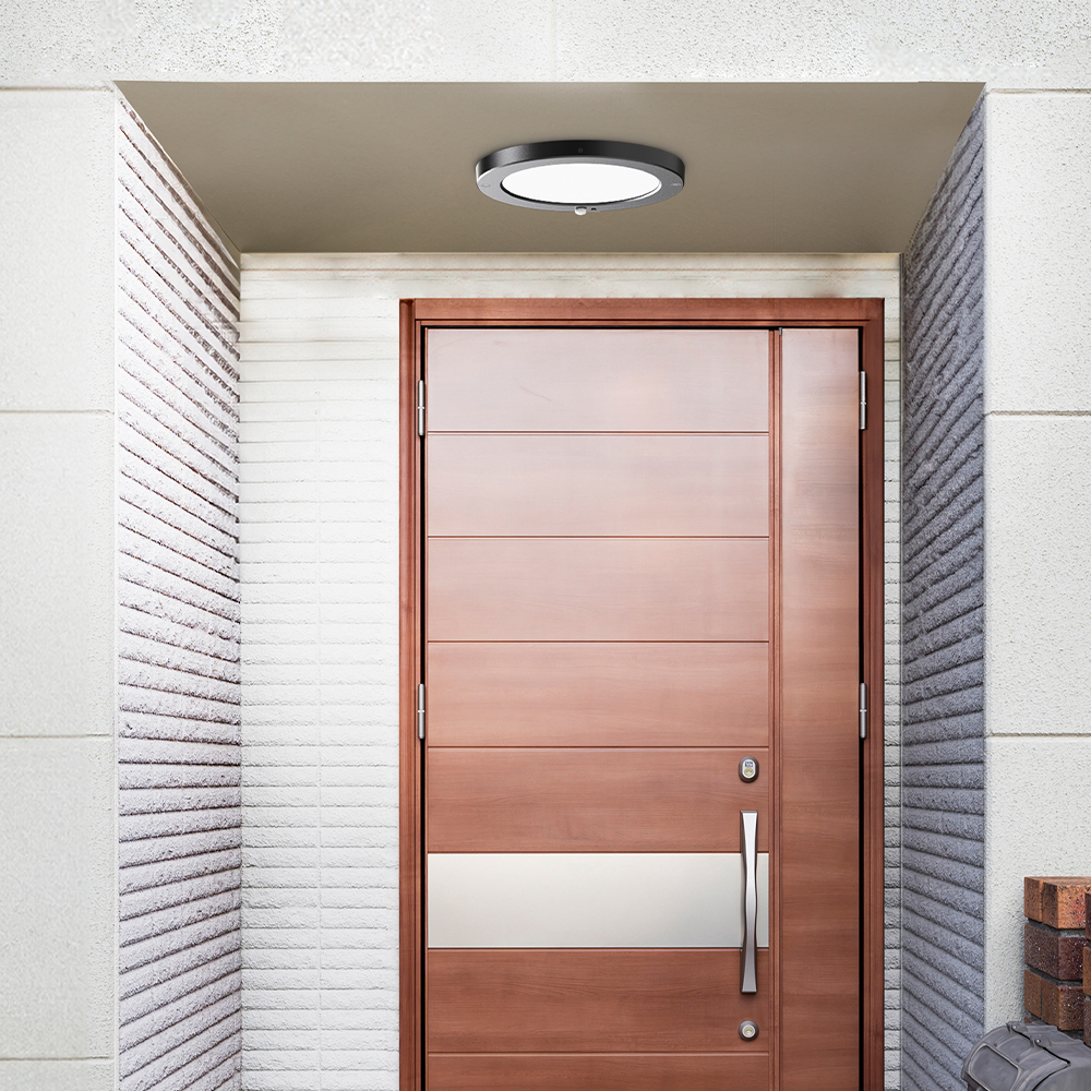 Braytron Deckenlampe LED Deckenleuchte mit Bewegungsmelder 18W moderne Deckenlicht 3000K/4000K/6500K schaltbar Lampe mit Bewegungsmelder Innen für Flur Treppe Küche weiß schwarz (Schwarz) – Ansicht 2