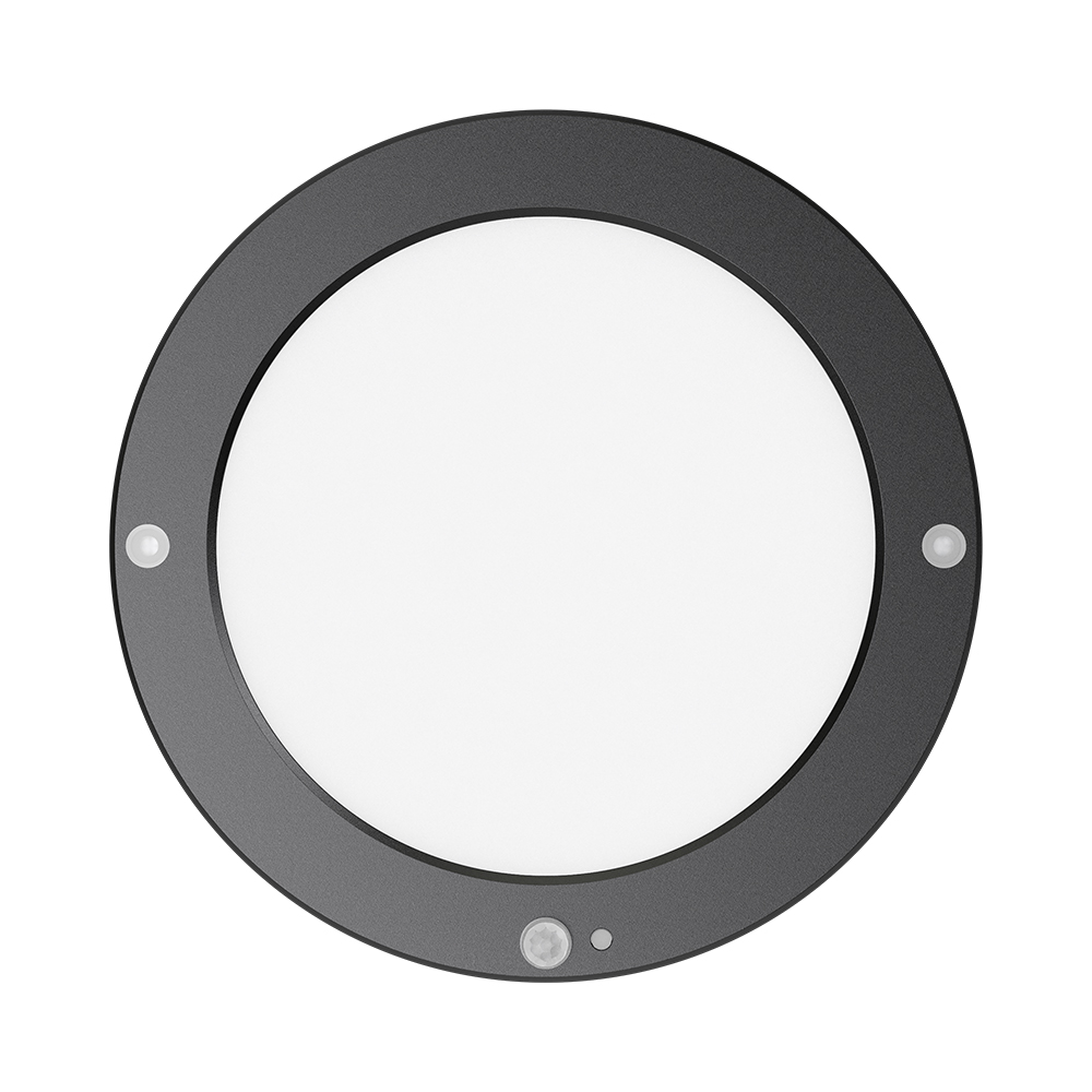 Braytron Deckenlampe LED Deckenleuchte mit Bewegungsmelder 18W moderne Deckenlicht 3000K/4000K/6500K schaltbar Lampe mit Bewegungsmelder Innen für Flur Treppe Küche weiß schwarz (Schwarz) – Ansicht 3
