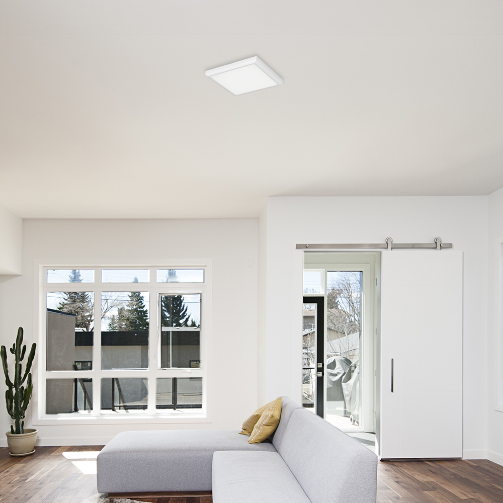 Braytron LED Deckenleuchte 20W 230V Anschluss Warmweiß, Neutralweiß, Kaltweiß 3IN1, 2000 Lumen, IP40 Deckenlampe für Wohnzimmer, Küche, Flur (Weiß) – Ansicht 2