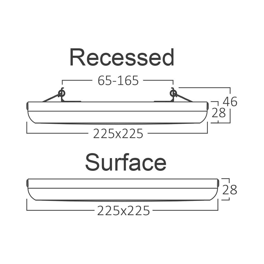 Braytron LED Deckenleuchte 20W 230V Anschluss Warmweiß, Neutralweiß, Kaltweiß 3IN1, 2000 Lumen, IP40 Deckenlampe für Wohnzimmer, Küche, Flur (Schwarz) – Ansicht 8