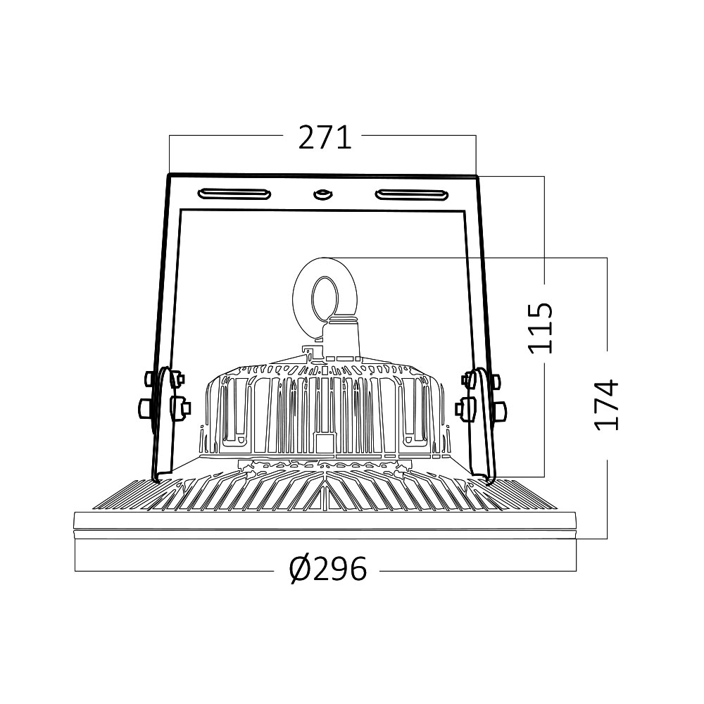 Braytron LED Strahler Außen 150W, 19500 Lumen, Kaltweiß 6500K, IP65 wasserdicht, Fluter Flutlicht Außenstrahler (Grau) – Ansicht 5