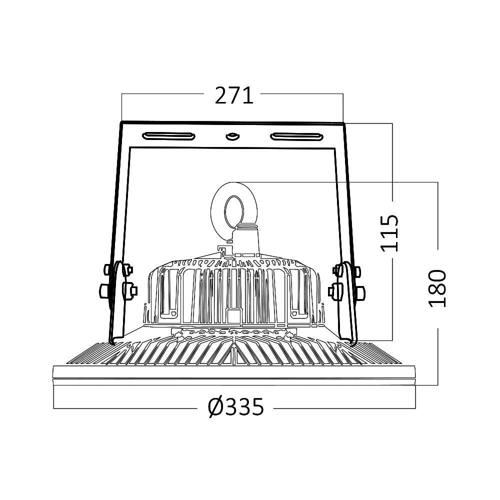 Braytron LED Strahler Außen 200W, 26000 Lumen, Kaltweiß 6500K, IP65 wasserdicht, Fluter Flutlicht Außenstrahler (Grau) – Ansicht 6