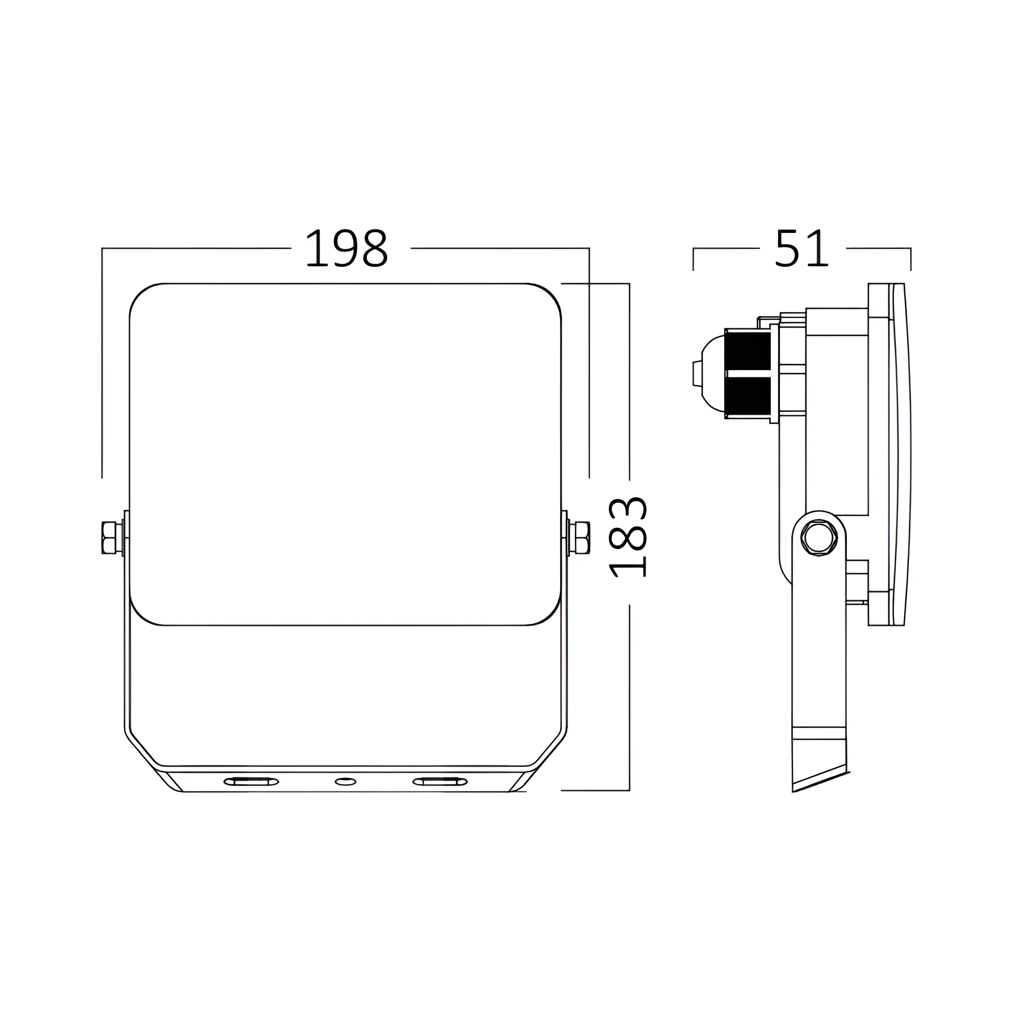 Braytron LED Flutlichtstrahler 50W, IP65, 3CCT, gleichmäßiges Licht ohne sichtbare LEDs, Außenstrahler für Hof, Parkplatz und große Flächen – Ansicht 5