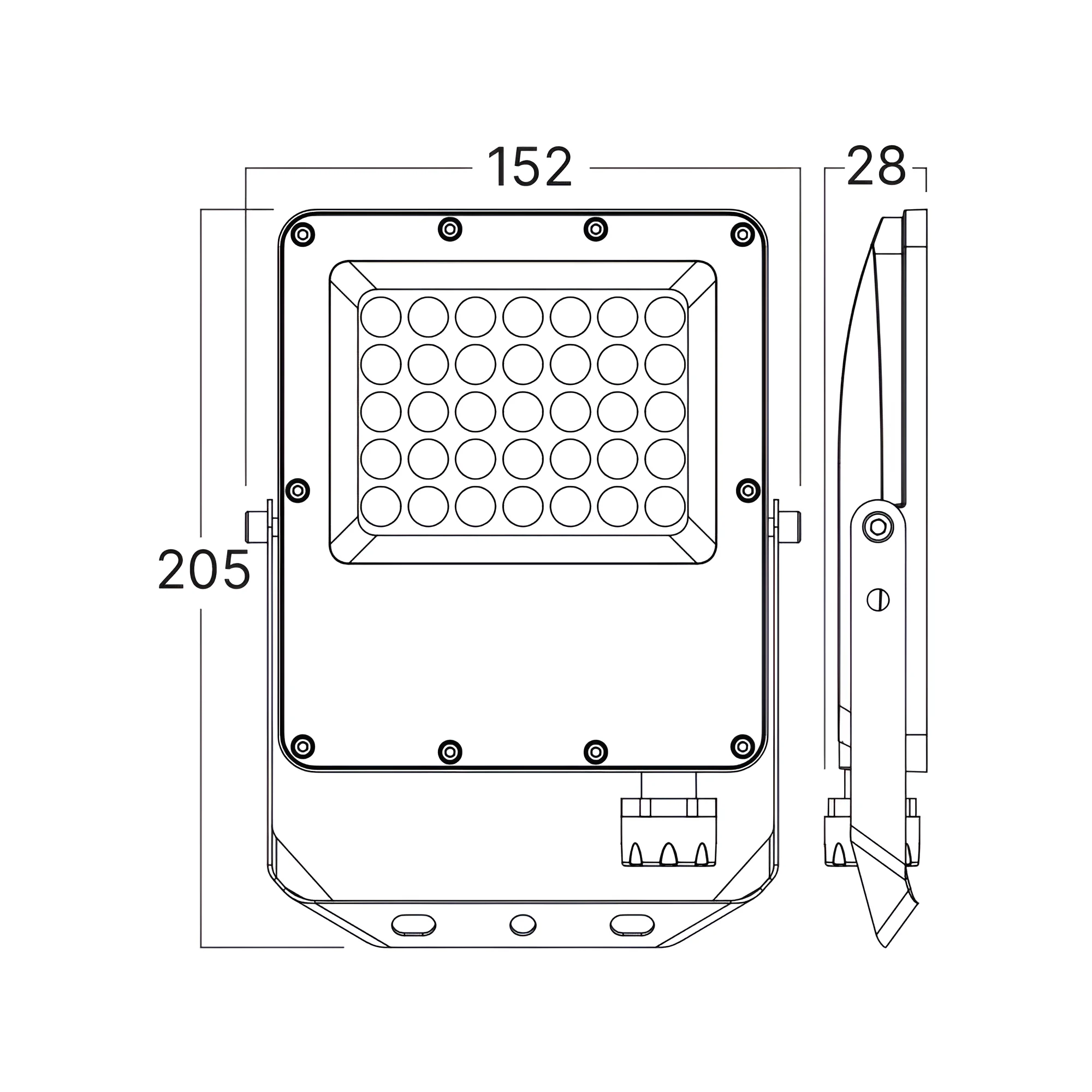 Braytron 30W LED Strahler Außen IP65 – Superhell 3300LM Flutlicht mit Farbwahl 3000K/4000K/6500K, wasserdichter Aluminium Außenstrahler für Garten, Hof, Garage, Einfahrt – Ansicht 6