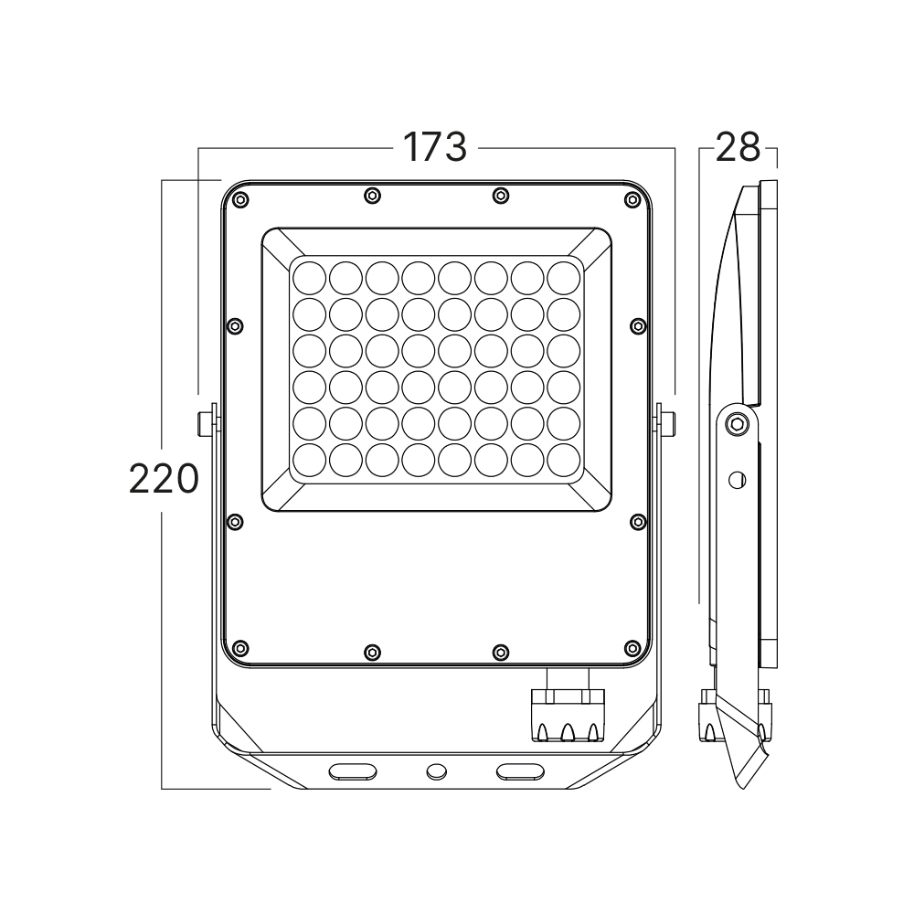 Braytron LED Flutlicht Außen IP65 – LED Strahler mit 3CCT Farbwahl 3000K/4000K/6500K – Aluminium Außenstrahler 90° – Garten, Hof & Baustrahler – 10W - 300W (50, Watt) – Ansicht 6