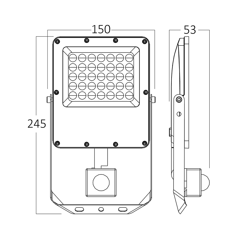 Braytron LED Flutlichtstrahler mit Bewegungsmelder 30W–50W – 3300–5500lm – Außenstrahler IP54 wasserdicht – 3CCT Farbwahl – LED Strahler für Garten, Hof, Einfahrt & Baustelle (30, Watt) – Ansicht 5