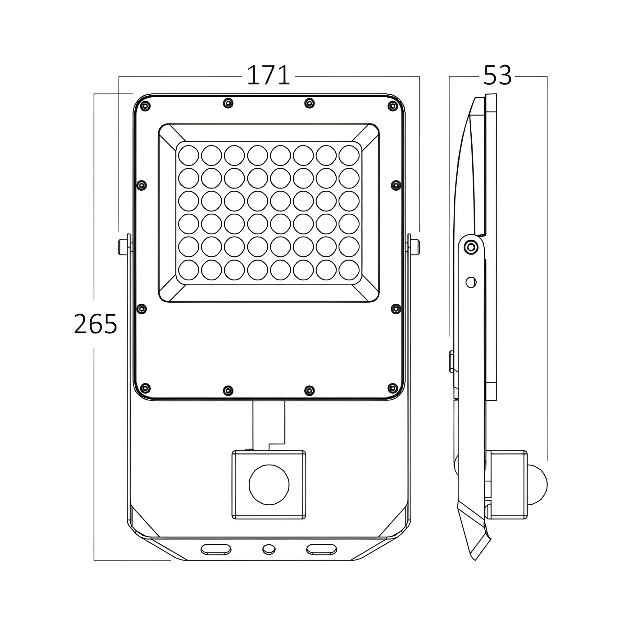 Braytron LED Strahler mit Bewegungsmelder und Dämmerungssensor 50W 5500lm – Wandstrahler Außenstrahler IP65 – 3CCT Farbwahl – LED Strahler für Garten, Hof, Einfahrt & Baustelle (50, Watt) – Ansicht 5