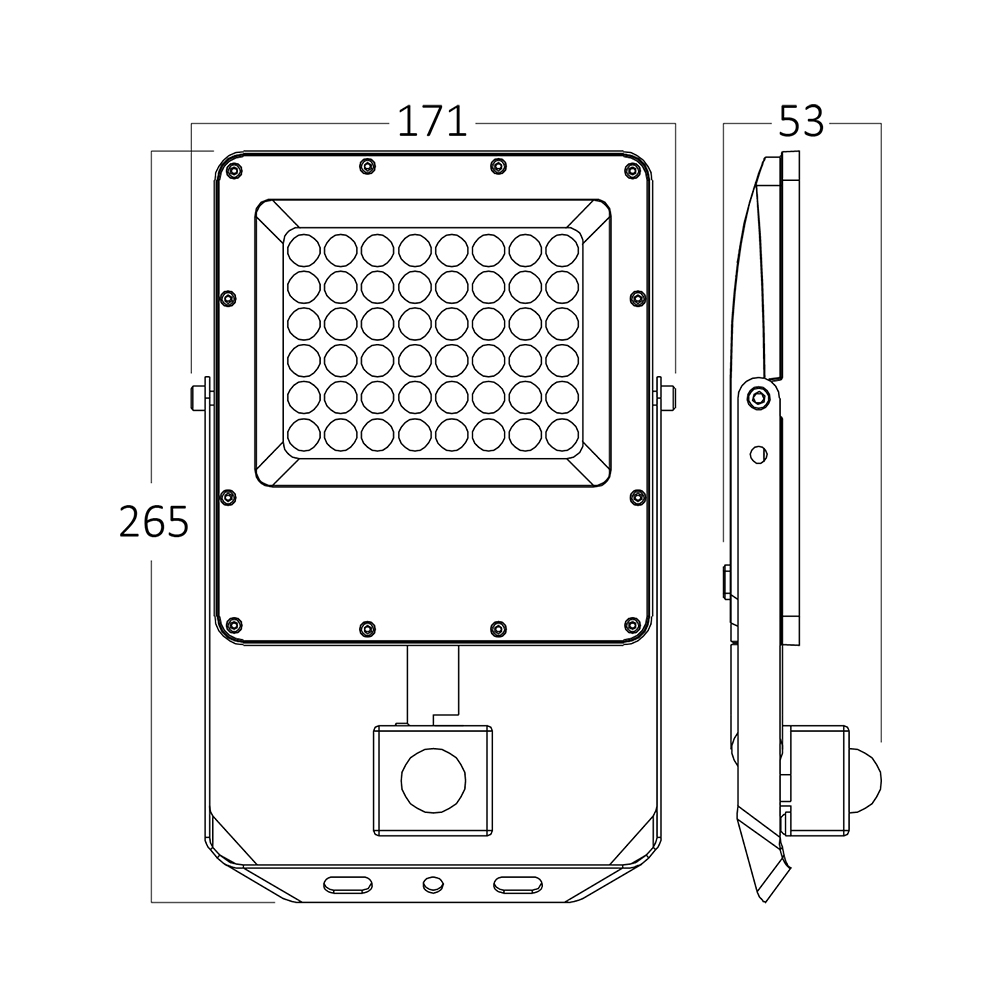 Braytron LED Flutlichtstrahler mit Bewegungsmelder 30W–50W – 3300–5500lm – Außenstrahler IP54 wasserdicht – 3CCT Farbwahl – LED Strahler für Garten, Hof, Einfahrt & Baustelle (50, Watt) – Ansicht 5
