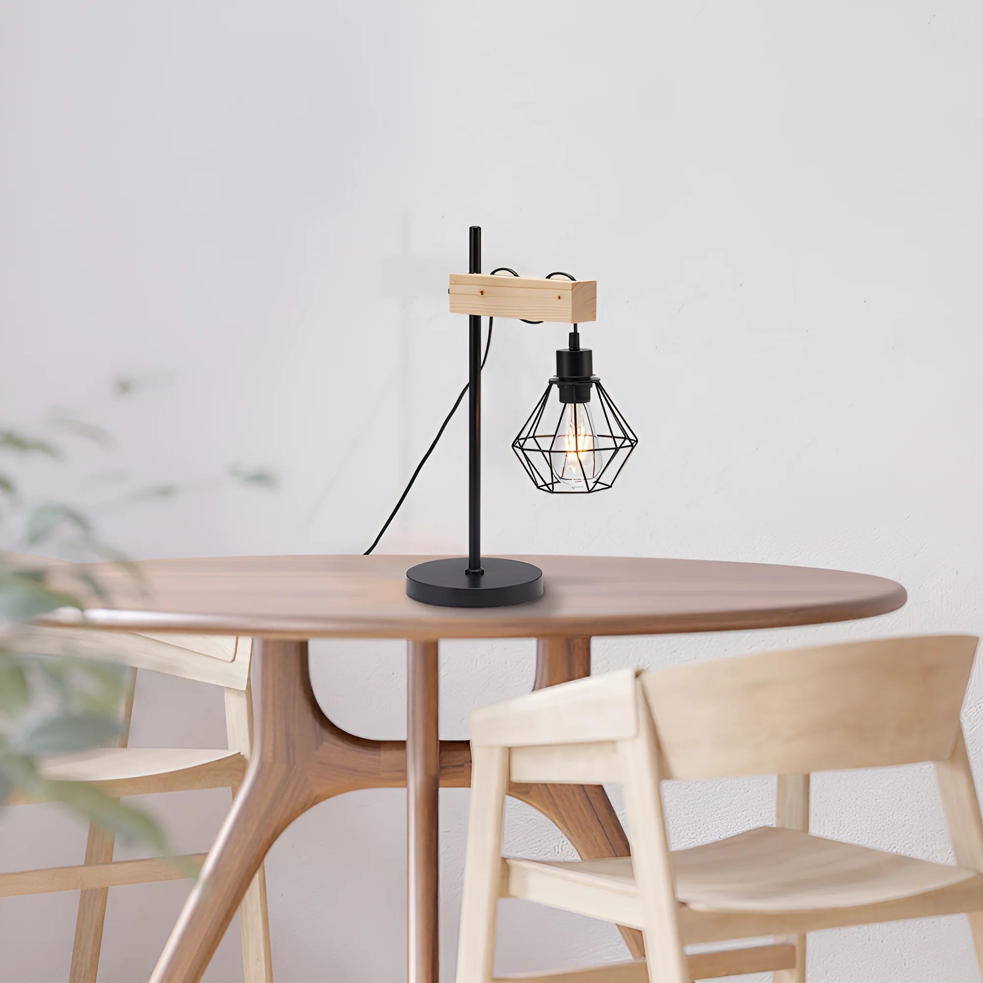Braytron LED Wandleuchte Max 1x23W, IP20, Wandlampe für Innen und Außen, Metal+Wooden (Black+Wooden) – Ansicht 2