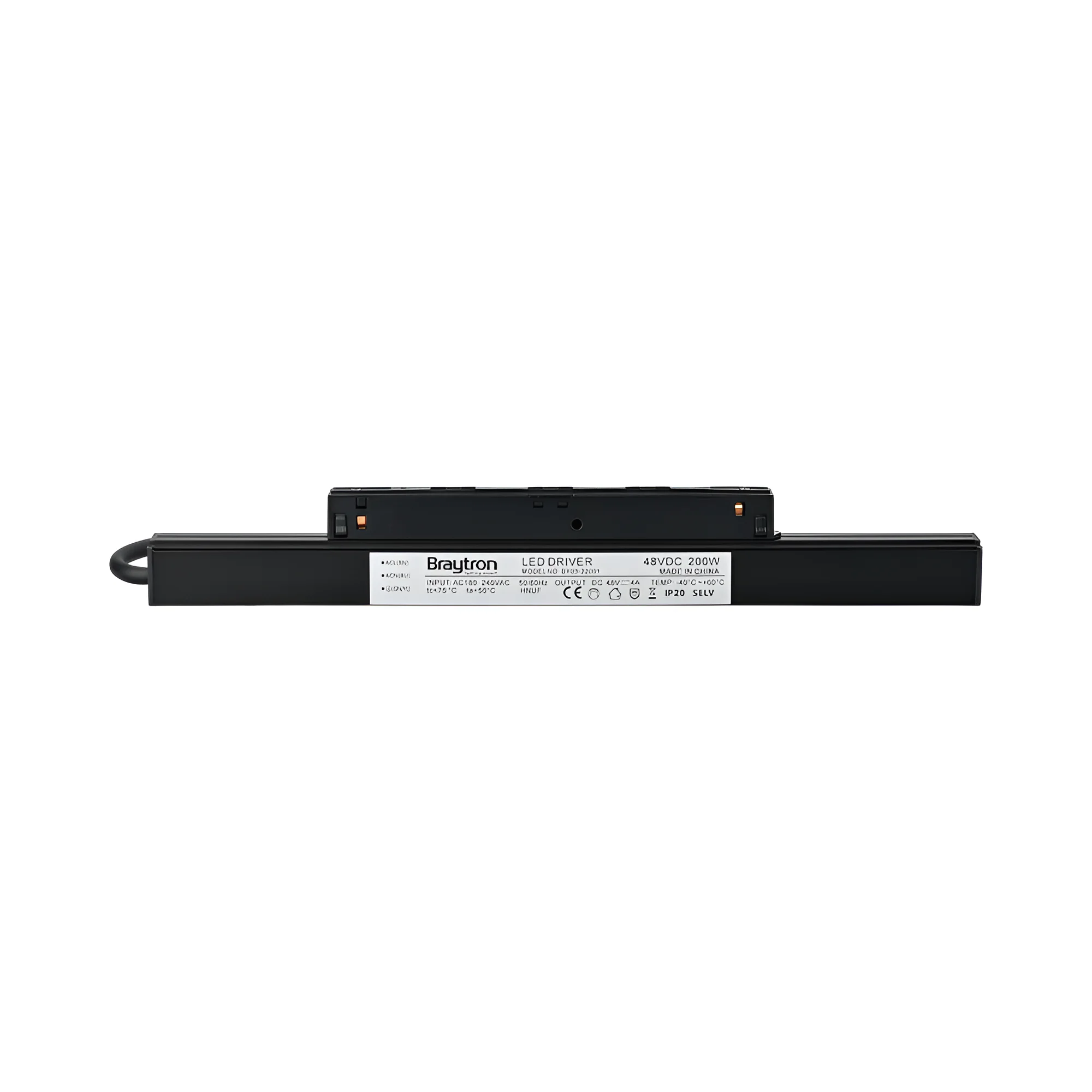 Braytron 48V LED Netzteil für Magnet-Schienensystem – 100W / 200W Power Supply, 220–240V AC auf 48V DC, Aluminium Gehäuse, IP20, Netzteil für Magnetic Track Light (100, Watt) – Ansicht 3