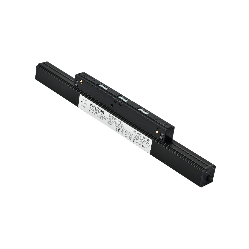 Braytron 48V LED Netzteil für Magnet-Schienensystem – 100W / 200W Power Supply, 220–240V AC auf 48V DC, Aluminium Gehäuse, IP20, Netzteil für Magnetic Track Light (100, Watt) – Ansicht 2