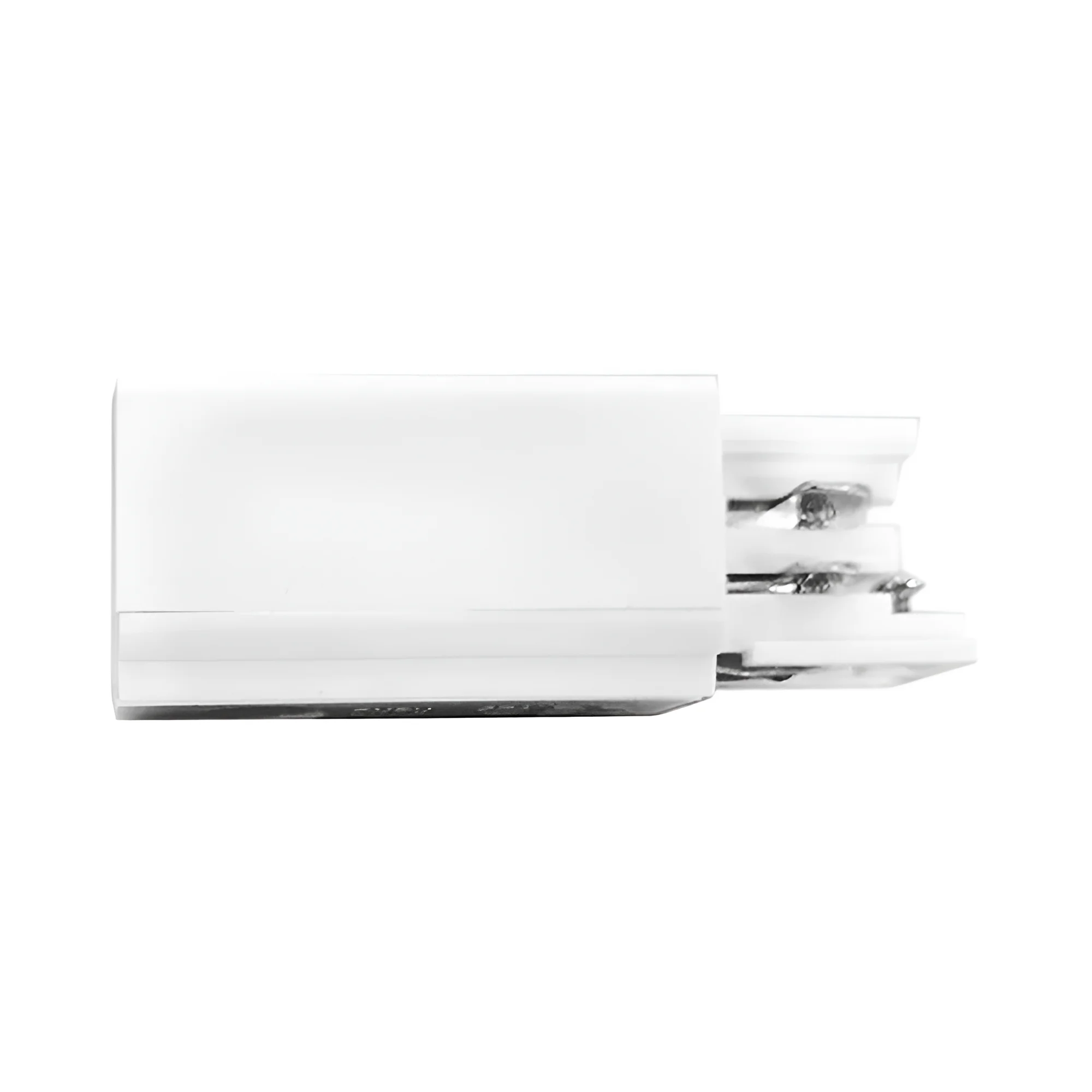 Braytron Verbinder, Einspeiseadapter für 3-Phasen Hochvolt Schienensystem – 4-Leiter Stromschienen Connector 230V für LED –L-Form-, Einspeiseadapter, Endkappe (Weiß Einspeiseadapter) – Ansicht 2