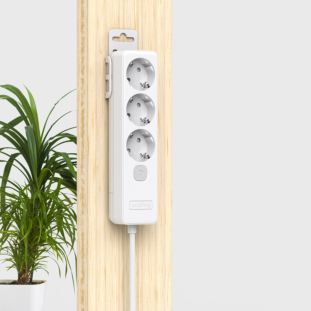 Braytron Mehrfachsteckdose 3-fach/4-fach/6-fach mit Kindersicherung – Steckdosenleiste mit/ohne Schalter, 1,5 m Kabel oder ohne – für Eigenkonfiguration (4-Fach ohne Kabel mit Schalter) – Ansicht 2