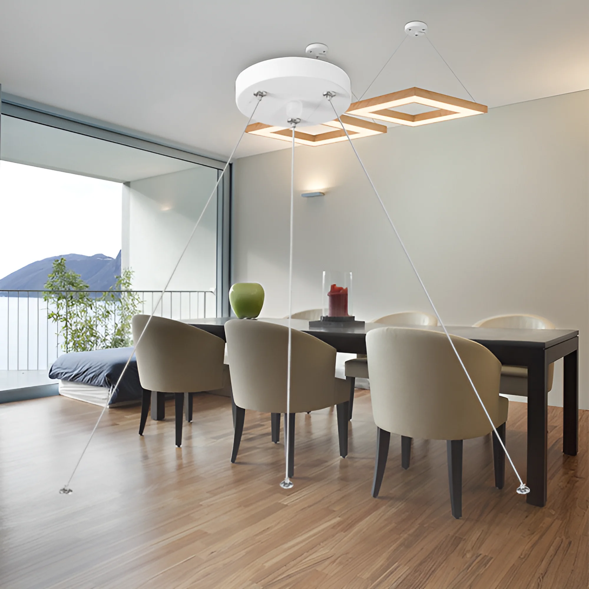 Braytron LED Panel Pendelleuchten-Set Blade Abhängung – Energiesparend Hochwertig – Ansicht 2