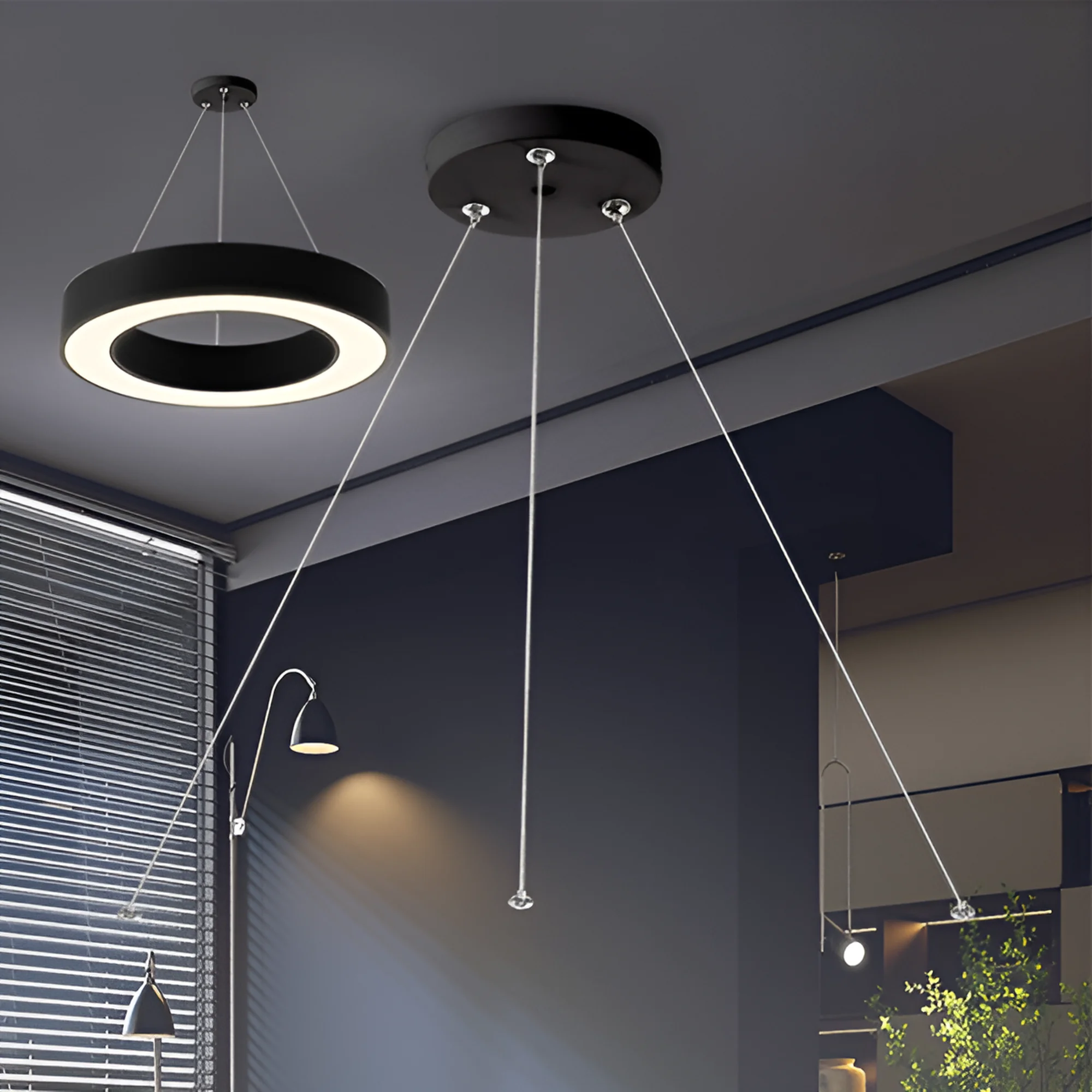 Braytron LED Panel Pendelleuchten-Set Blade Abhängung – Energiesparend Hochwertig – Ansicht 2